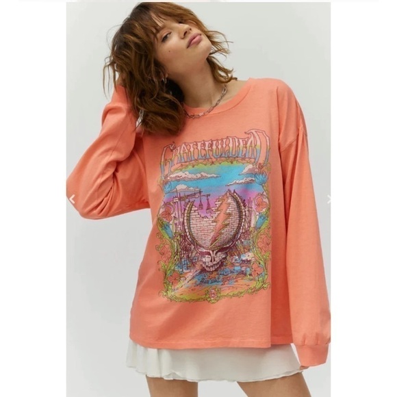 The Grateful Dead Daydreamer Women's Merch Long Sleeve T-Shirt In Coral - Picture 16 of 16